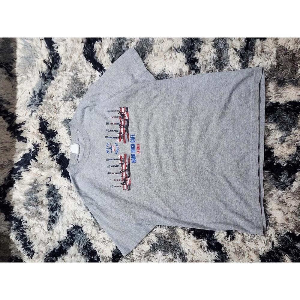 Vintage Hard Rock Cafe La Jolla T-Shirt Mens Large USA Flag Guitars Logo VTG